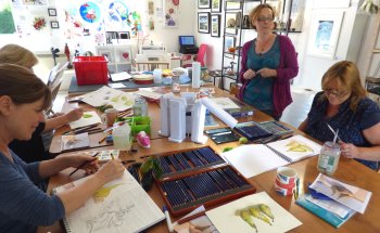 Still life studies are included in our beginners painting and drawing courses with Clare Tebboth