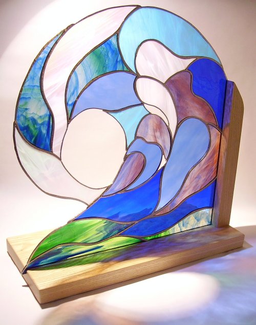 Stained glass art by Vitreus Art - Breaking wave