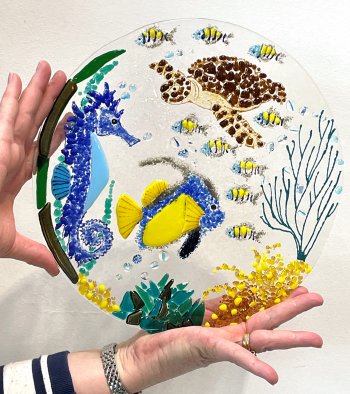 Glass fusing evening course with Vitreus Art - learn fusing, slumping with frits, moulds and more