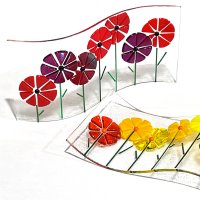 Flower S Curves - Fused Glass by Jenny Timms of Vitreus Art