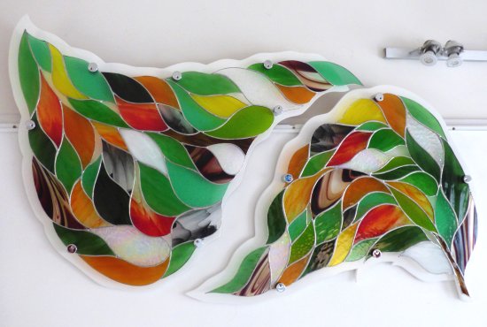 Folium - a large stained glass wall art piece by Vitreus Art
