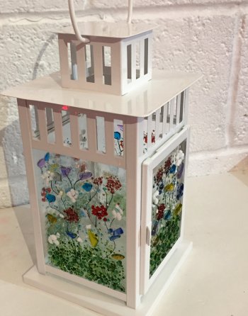 Fused glass lantern - learn all aout tack gl;ass fusing with the Vitreus Art class