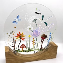 Home Glass fused art on wooden base - a new workshop at Vitreus Art