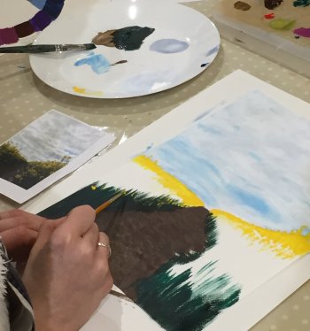 Session 3 - getting the paints out at Vitreus Art