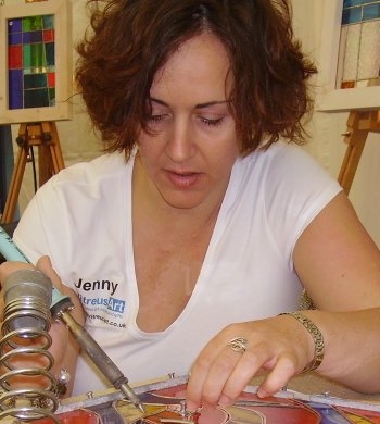 Jenny demonstrating at a craft fair