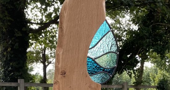 Jupiter - new stained glass and wood garden sculpture by Vitreus Art