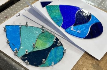 Jenny creating Jupiter at the studio at Vitreus Art