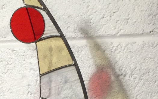 Latitude - freestanding sea-themed stained glass art