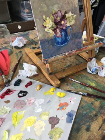 A finished oil painting on the one day oil painting introduction workshop at Vitreus Art