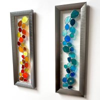 Stained Glass Pebble Wall hanging art by Vitreus Art - click to view