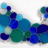 Poldhu Spray - stained glass wall art by Vitreus Art