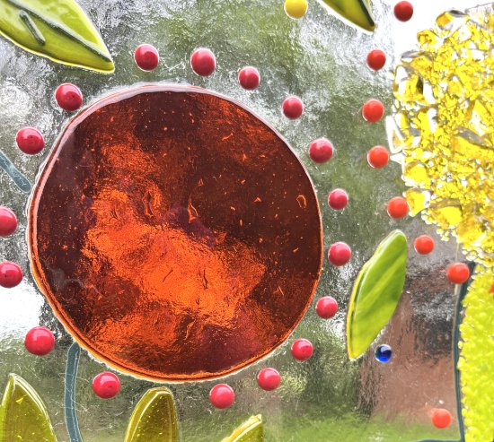 New - Pop Of Colour fused glass art for your garden