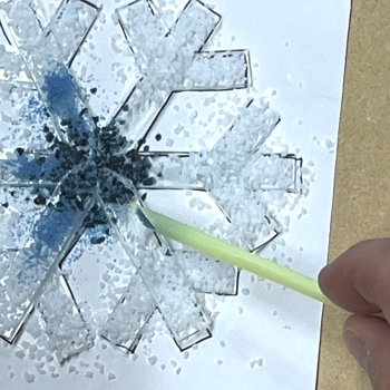 Make a pair of beautiful fused glass snowflake decorations for Christmas