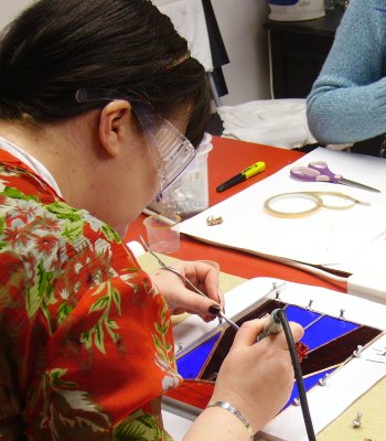 Art deco style piece being made on a beginners class