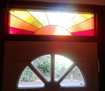 Stained glass fanlight made on a Vitreus Art course