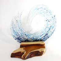 Surf - a new fused glass art piece by Jenny Timms of Vitreus Art