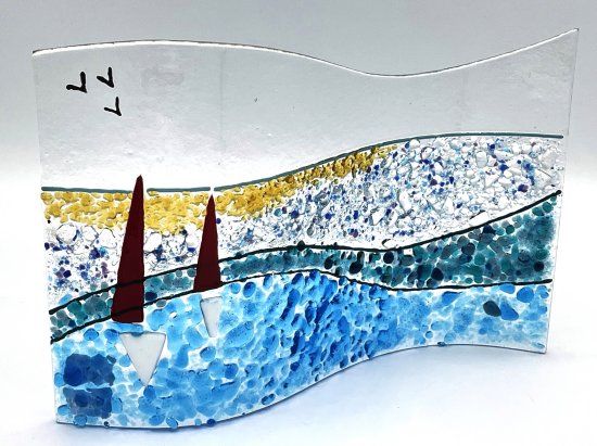 Original fused glass art by Jenny Timms of Vitreus Art, on show at the gallery near Towcester and Milton Keynes in Northants